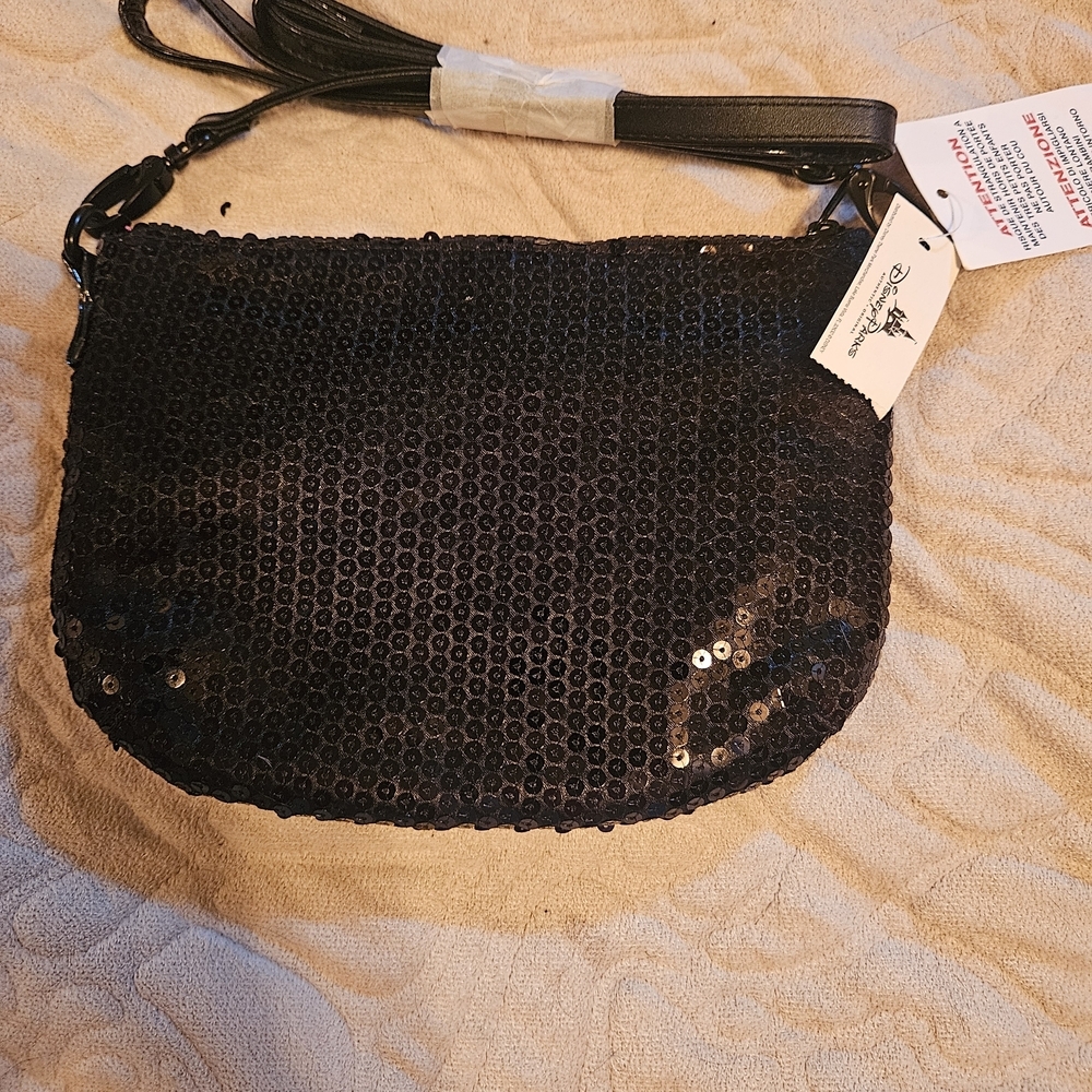 Disney Black Sequin Crossbody Bag with Mickey and Minnie - Picture 4 of 4